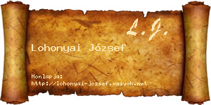 Lohonyai József névjegykártya