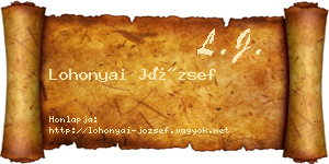 Lohonyai József névjegykártya