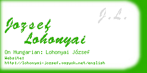jozsef lohonyai business card
